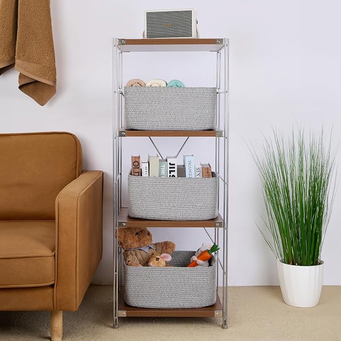 MiniArk Large Storage Baskets for Organizing, Baby Nursery, Toy Bins Box - Image 4