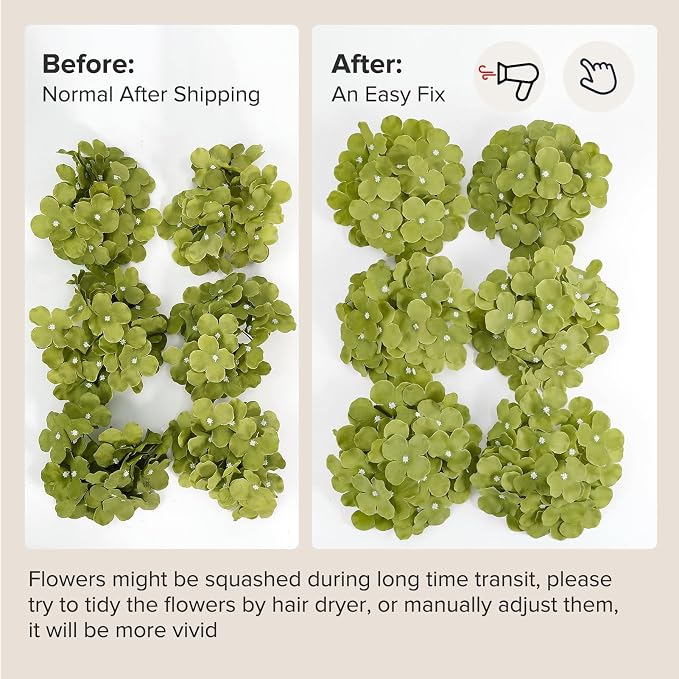 Auihiay 64Pcs Hydrangea Artificial Flowers Bulk, Faux Hydrangea Flowers | - Image 7