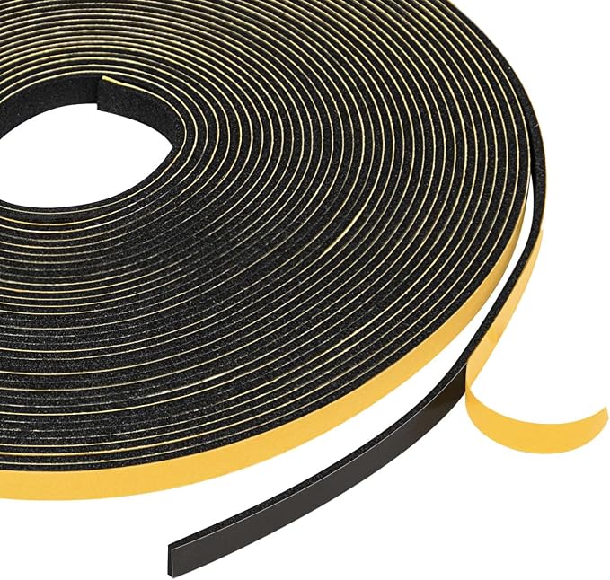 Yotache Weather Stripping 1/4 Inch Wide X 1/16 Inch Thick, 33 Ft | Thin Foam by yotache