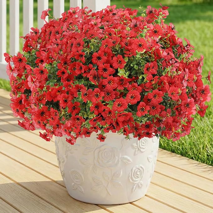 13 Bundles Artificial Flowers for Outdoors Summer Decoration | Silk Realistic by LetuoClipsClipsandHooks