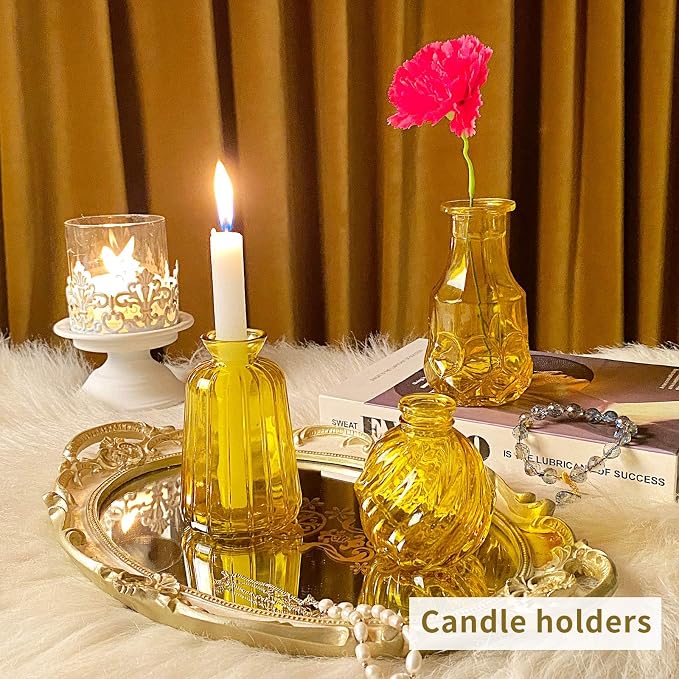 Mini Glass Bud Vases for Wedding & Bridal Shower Centerpieces, Versatile Glass - Image 2