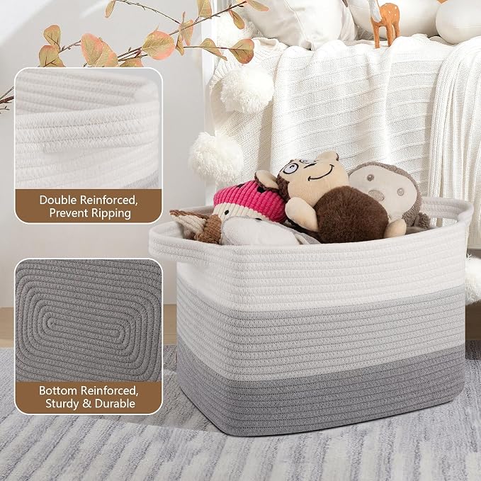 OIASKET Storage Basket for Organizing, Woven Baskets for Storage, Rectangle - Image 5