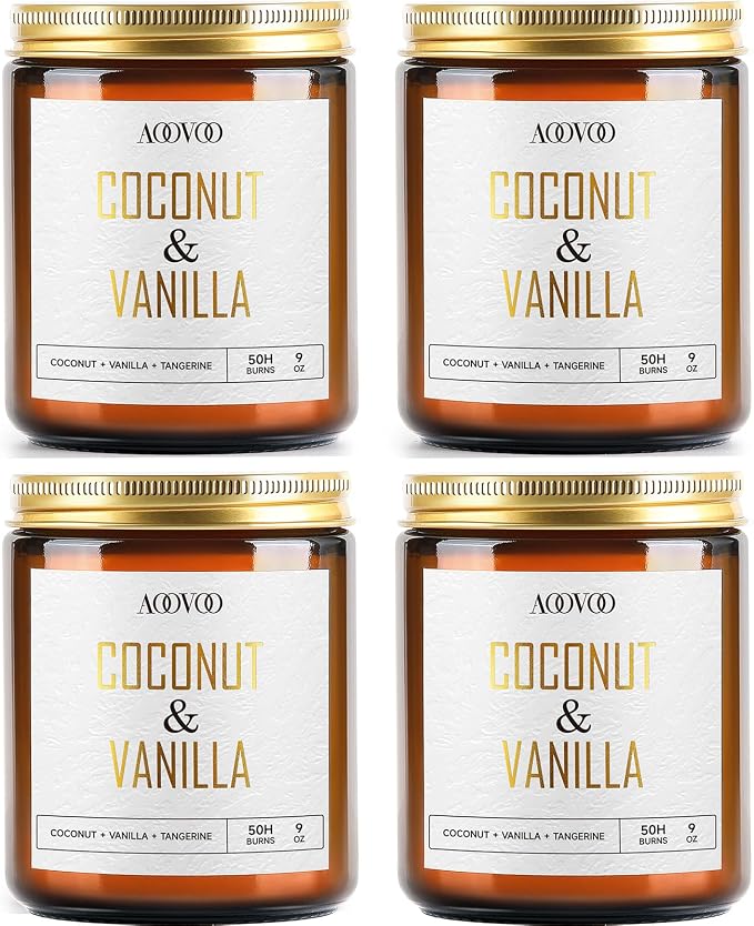 AOOVOO Coconut Vanilla Candles - 36 oz Scented Candles by AOOVOO