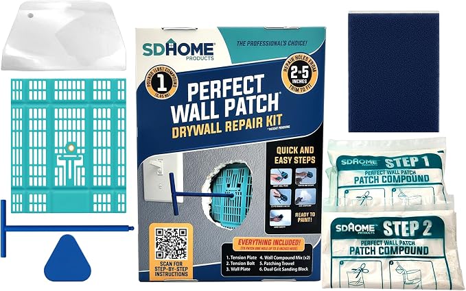 Drywall Repair Kit by SD Home, Fix Large Holes Fast, Wall Plate, 2 Patch Dry by SDHomeProducts