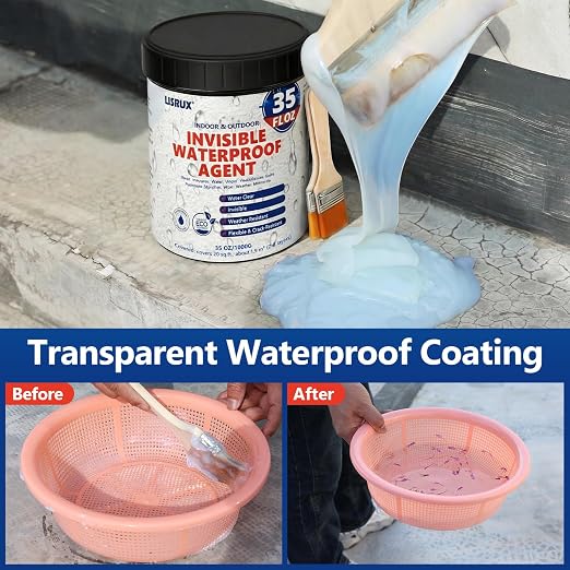 Waterproof Sealant 35 oz, Transparent Waterproof Coating, Water-Based Invisible - Image 6