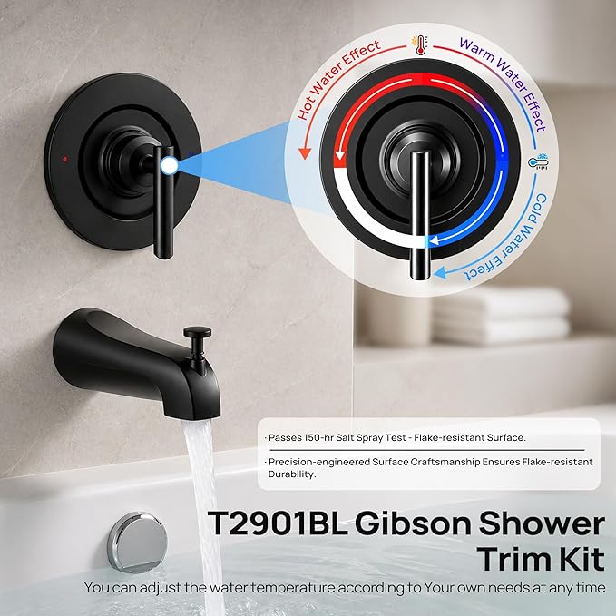 Shower Faucet Trim Kit with Tub Spout, Compatible with Moen Gibson Posi-Temp - Image 5