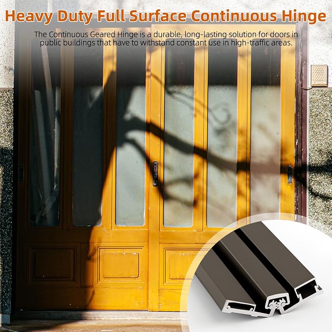 2 Pcs 83" Heavy Duty Continuous Hinge Y, Full Surface Anodized Aluminum - Image 4
