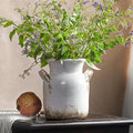 Quoowiit Ceramic Rustic Farmhouse Vase, Distressed Decorative Flower Vase by Quoowiit