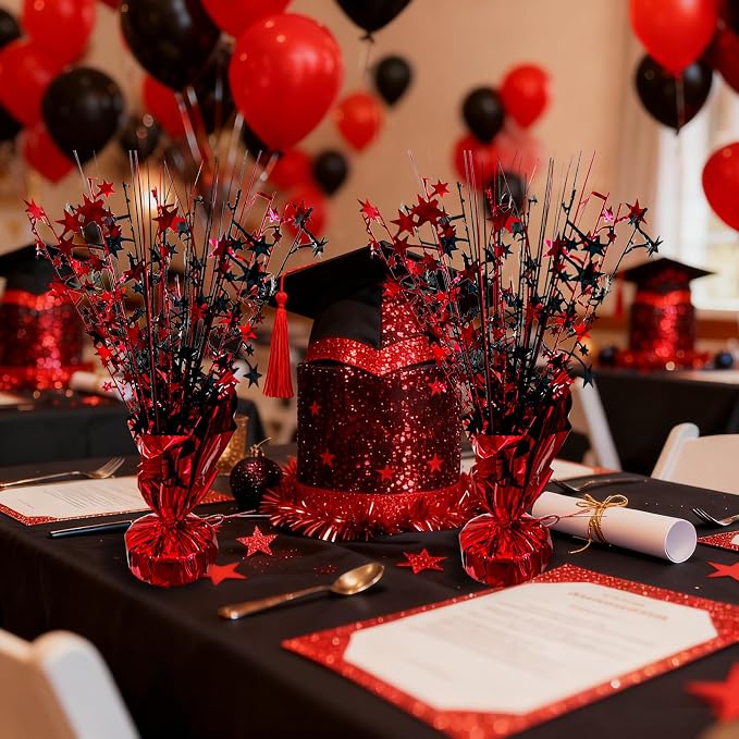FUBININA Graduation Table Centerpiece Party Decoration Foil Spray Tabletop | 6 - Image 7