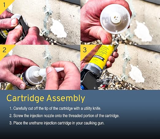 uPlug Concrete Foundation Crack Repair Kit – Polyurethane Crack Injection Foam - Image 4