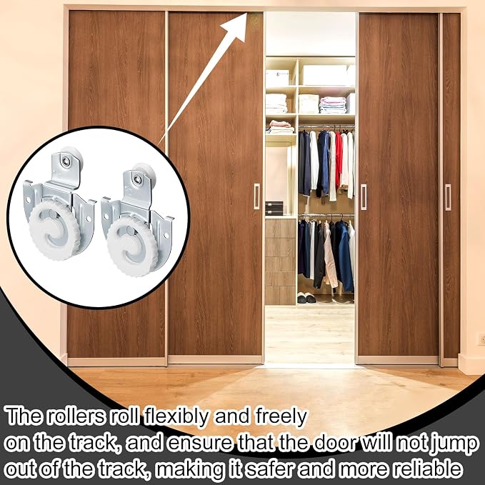 Yaocom 4 Pcs Sliding Closet Door Roller Kit - Image 5