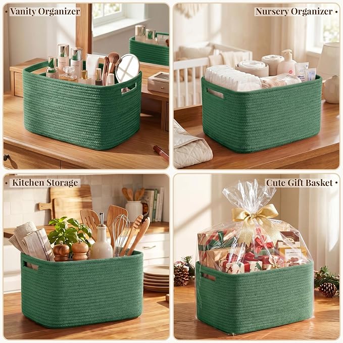 OIASKET 4Packs Natural Cotton Rope Storage Baskets - Image 8
