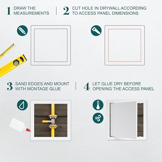 10" x 10" White ABS Plastic Plumbing Access Panel - Image 3