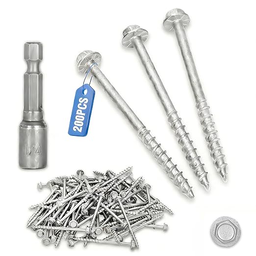 Mech.Galv.#9 x 2-1/2" Joist Hanger Screws-200 Qty, 9212R200 Hurricane Screws | by CableRailing