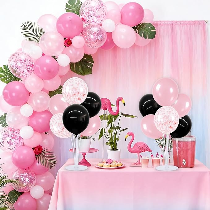 TONIFUL 4 Set Black Pink Balloon Stand Balloon Centerpieces - Image 5