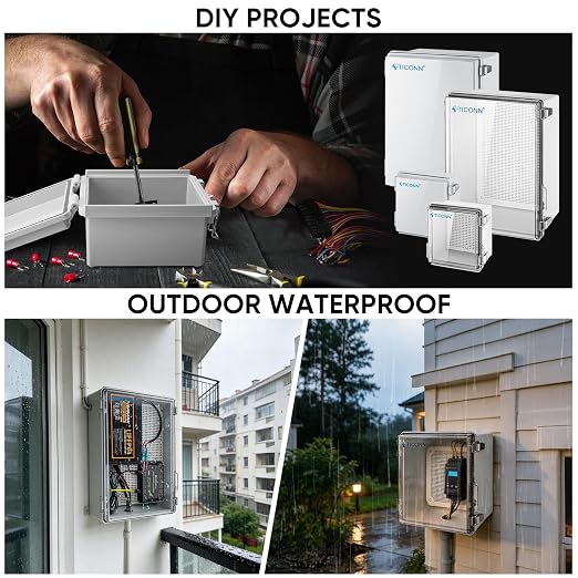 TICONN Outdoor Electrical Box Waterproof, ABS IP67 Junction Box Enclosure | - Image 8