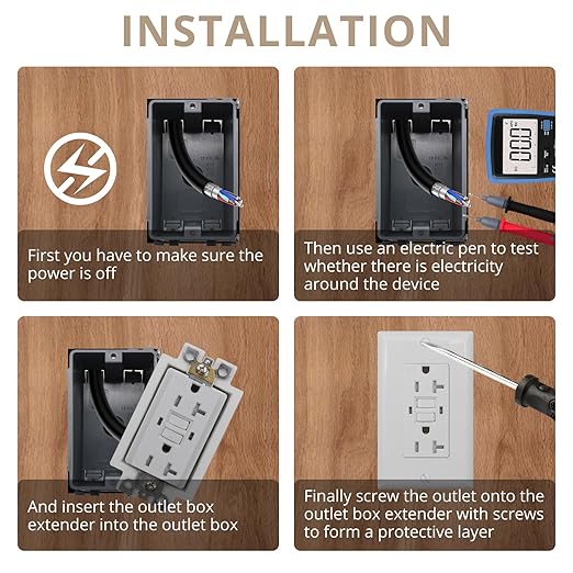 1-Gang BE1 Non-Metallic Electrical Power Outlet Box Extender, 6 Pack | ETL - Image 4
