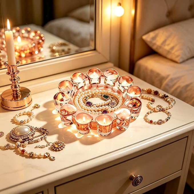 Chic Orange Bubble Glass Candle Dish – Modern Clear Glass Candle Holder - Image 6
