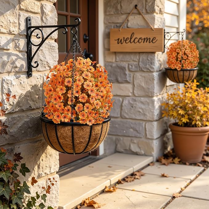 Alupssuc 2Pcs Artificial Fall Ball Flowers - Image 9