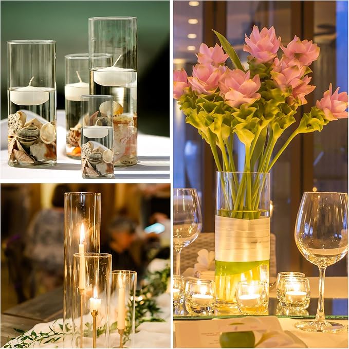 16 PCS Clear Cylinder Vases for Centerpieces - Image 7