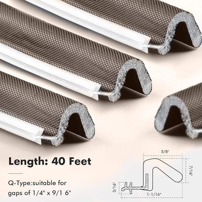 BBTO Weather Stripping Door Window Seal V-Shaped Foam Kerf, 40 Feet, - Image 3