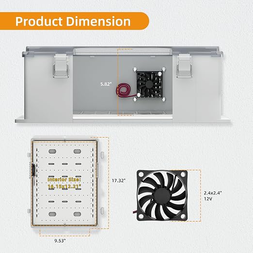 Joinfworld Outdoor Electric Enclosure Box 18.1x12.6x6.4 Waterproof | ABS Clear - Image 6