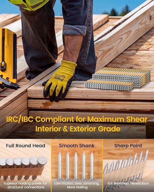 meite 35° Joist Hanger Nails 1-1/2'' x 0.148'' Hot-dip Galvanized 2, Round Head - Image 3