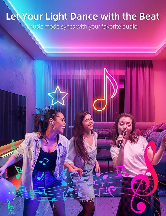 Lamomo LED Strip Lights RGB 16.4Ft, Neon Rope Lights - Image 3