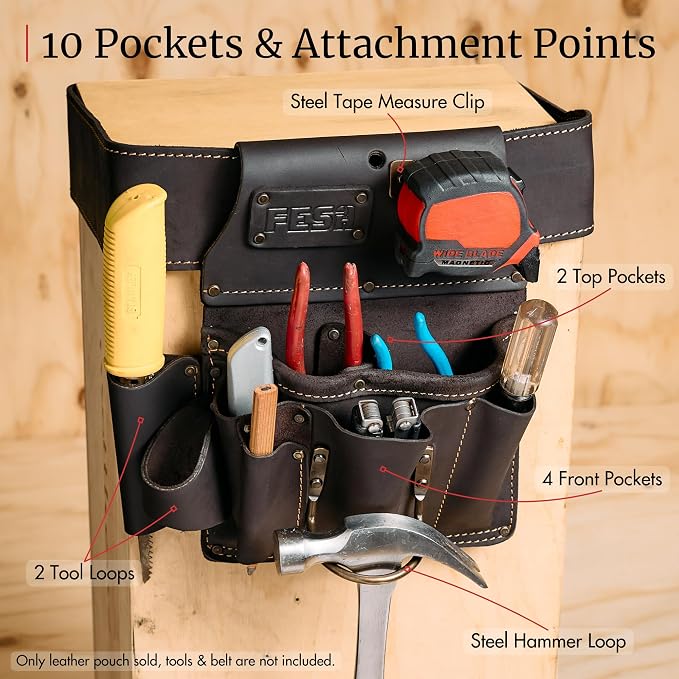 FESA Leather Drywaller's Tool Pouch - Image 4