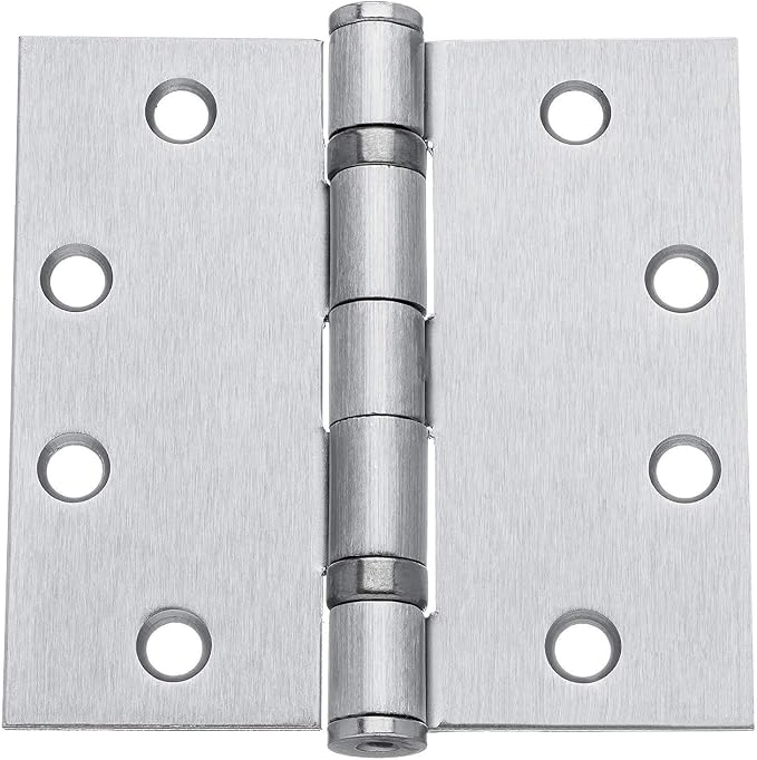 Dynasty 4-1/2" x 4-1/2" Ball Bearing Door Hinge, Brushed Chrome, Quiet Swing - Image 2