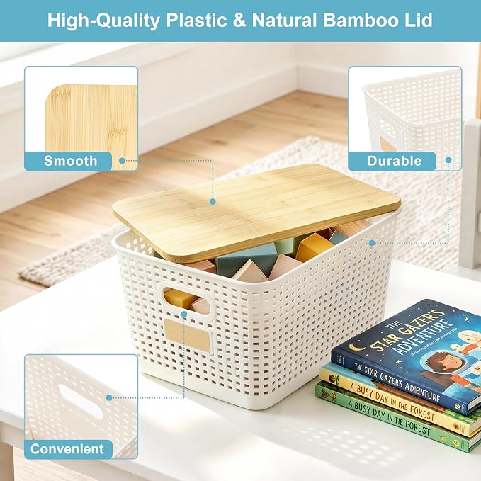 2 Pack Tall Plastic Storage Bins - Image 2