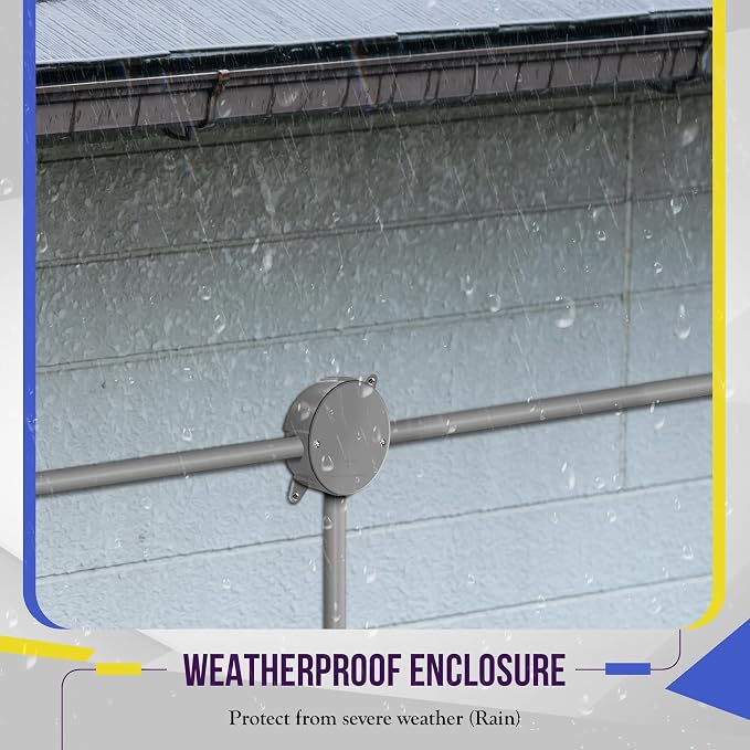 ENERLITES 4” Diameter Round Weatherproof Outlet Box - Image 6