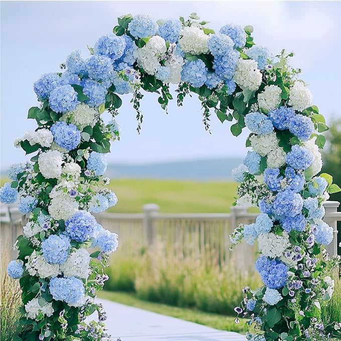 Auihiay 204Pcs Blue Hydrangea Artificial Flowers Bulk, Faux Hydrangeas | - Image 4