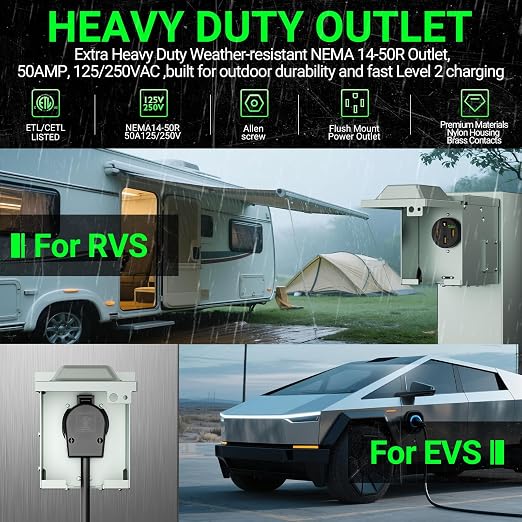 50 Amp EV Charging Receptacle/Nema 14-50 EV Outlet - Image 7