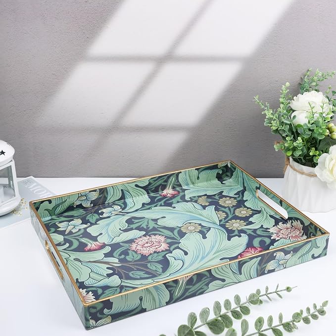 Spsyrine Serving Tray with Handles, Plastic Decorative Tray - Image 7