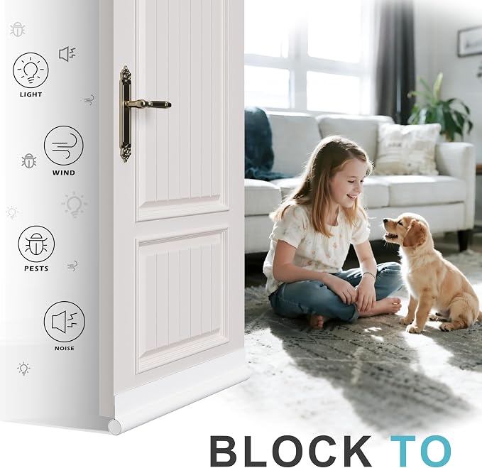 SYIPO One Side Door Draft Stopper, 36.6" Adjustable Door Stoppers - Image 3