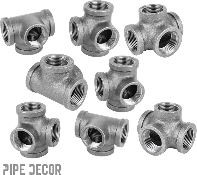 1/2" Side Outlet Tee Fitting, PIPE DECOR Black Malleable Iron Fittings Fit - Image 8