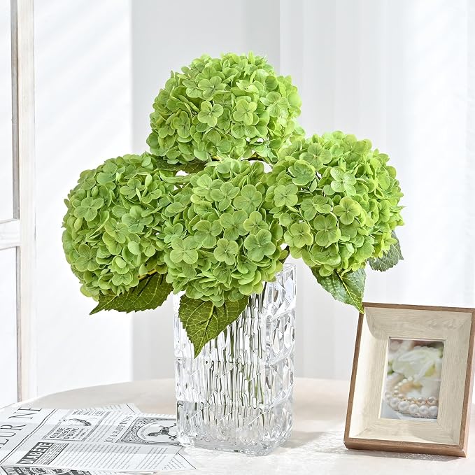3Pcs 21in Latex Real Touch Hydrangea Artificial Flowers | Lifelike Large - Image 2