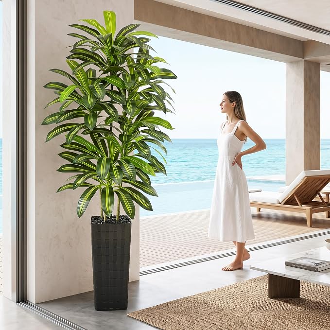 Artificial Dracaena Tree Indoor, 7FT Tall Fake Floor Plants - Image 8
