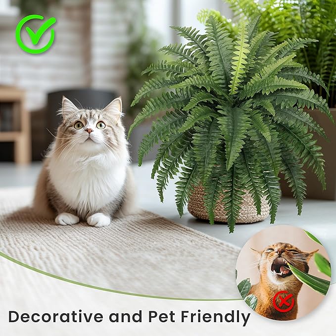FOREST PRINCE 35" Fake Ferns Artificial Boston Ferns - Image 4