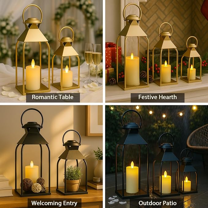 Decorative Metal Lanterns Indoor Outdoor, Candle Holder - Image 4