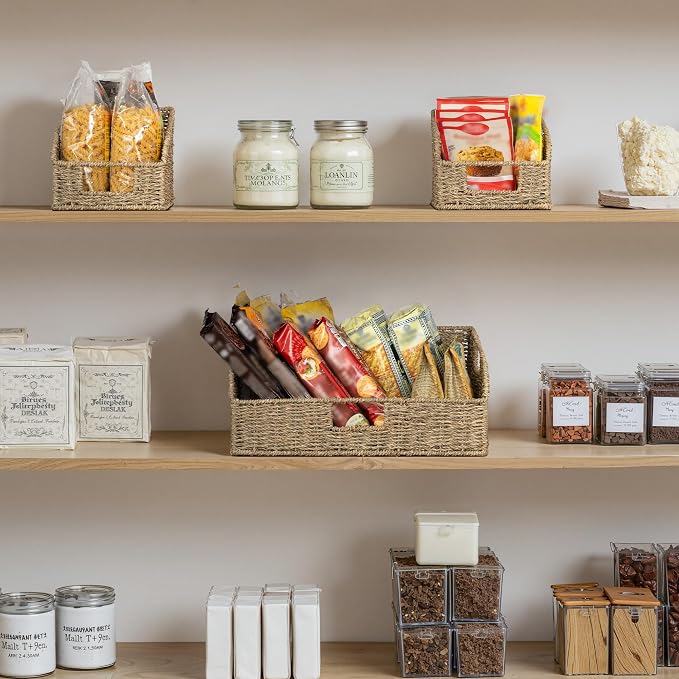 StorageWorks Seagrass Storage Baskets, Pantry Organizers and Storage, Wicker - Image 5