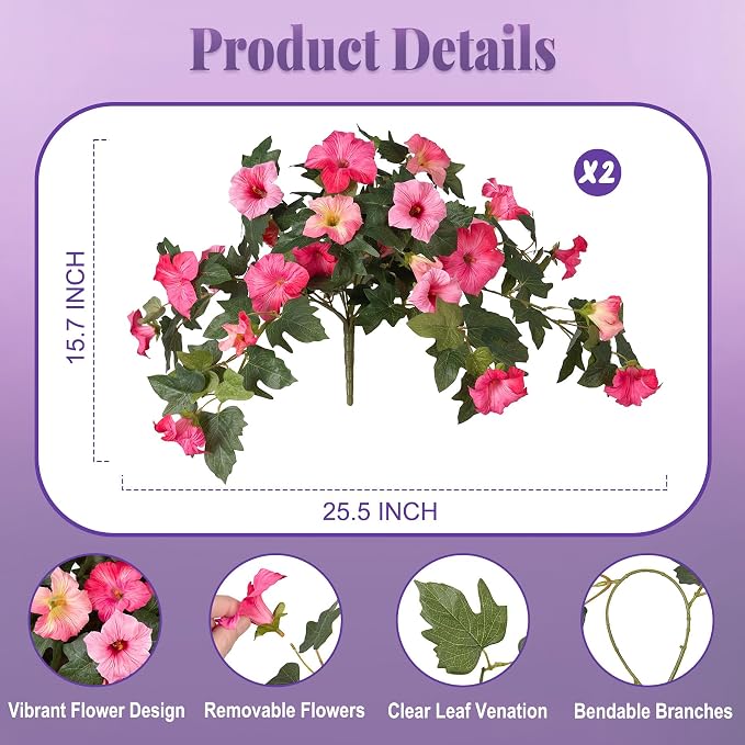 Ammyoo Artificial Fake Petunia Flowers - Image 2
