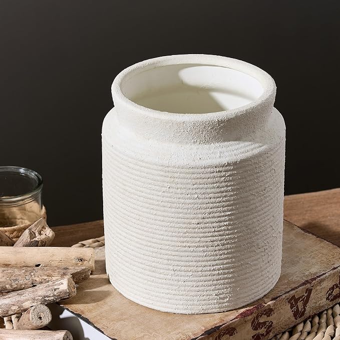 Ceramic Flower Vase 7.5 inch Farmhouse Rustic Vase - Image 6