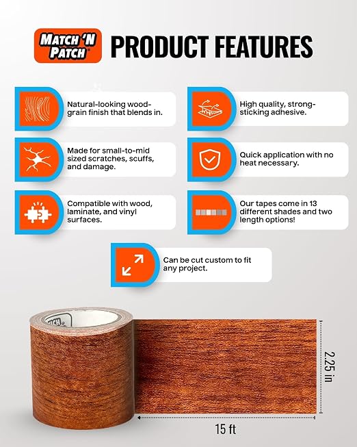 MATCH 'N PATCH Wood Grain Repair Tape - Image 2