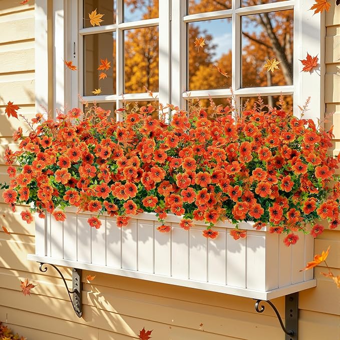 SHareconn 24Pcs Artificial Fall Flowers UV Resistant Fake Mums - Image 5