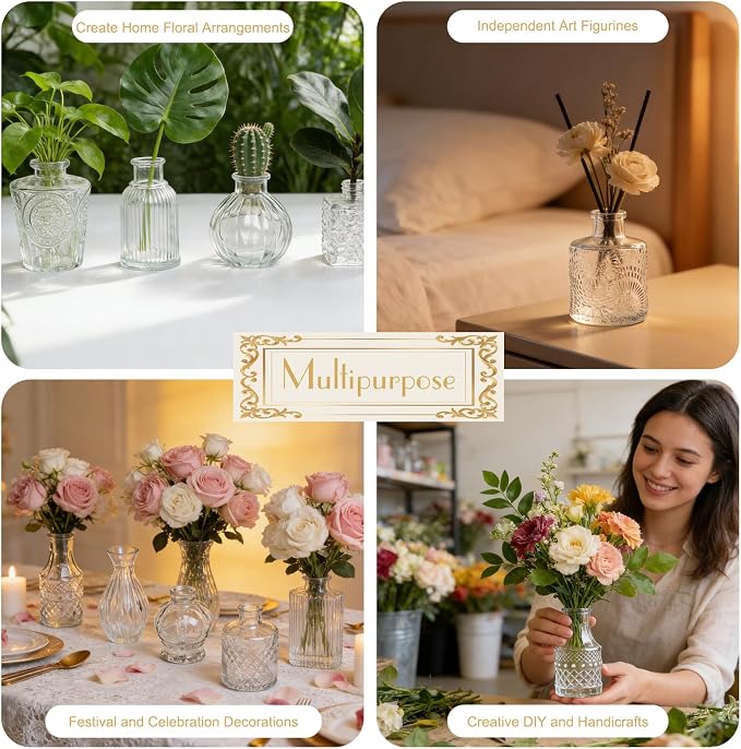 Petal Petite Small Clear Glass Bud Vase Set of 36 - Image 6