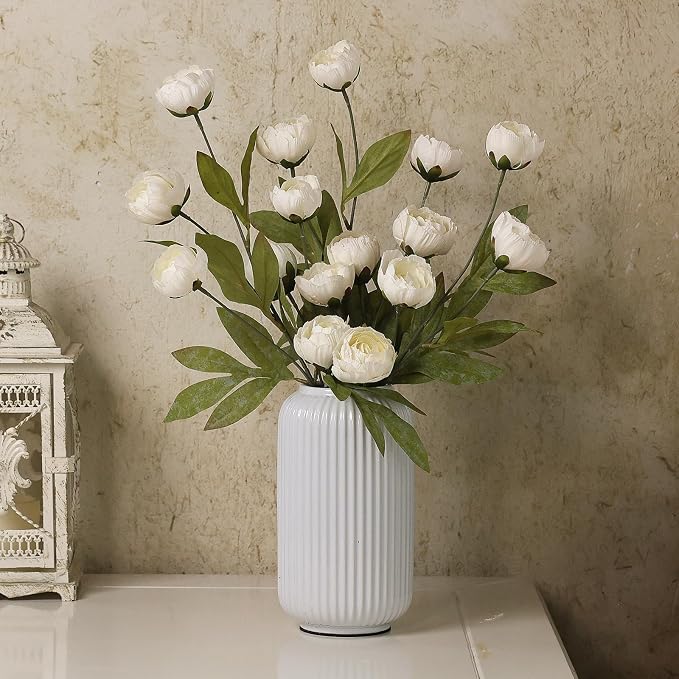 12 Pcs 27" Faux Silk Peony Artificial Flowers Stems - Image 4