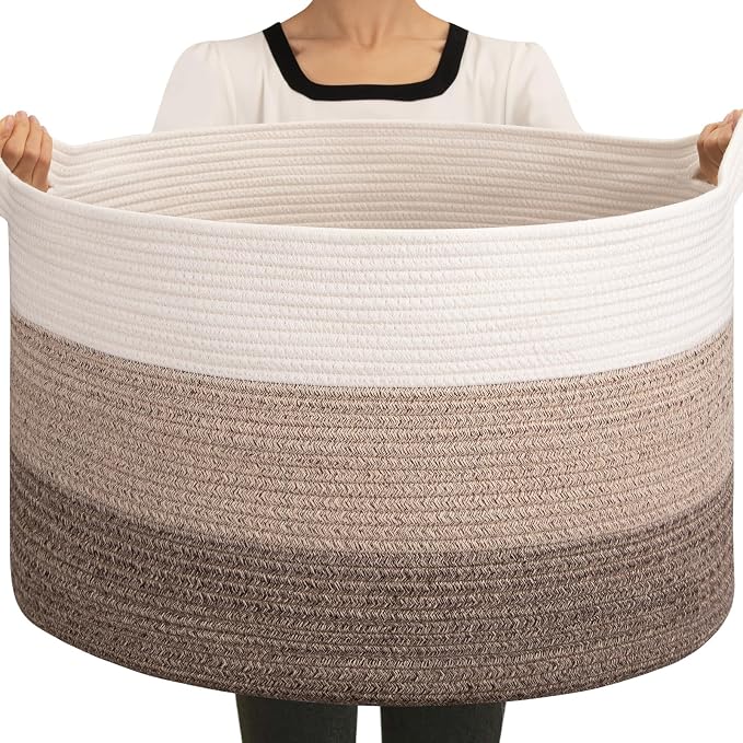 OIAHOMY 90L Extra Large Blanket Basket by MasterofSpaceOptimization