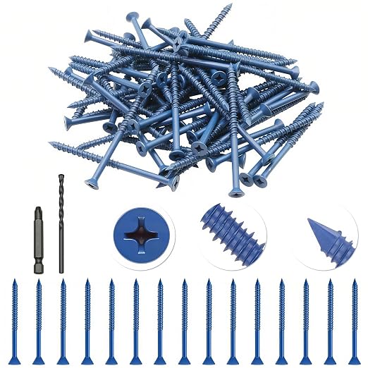 60Pcs 3/16" x 3-1/4”Concrete Screws by Unknown